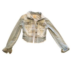 {Highway Jeans} Acid Wash Crop Top Jean Jacket